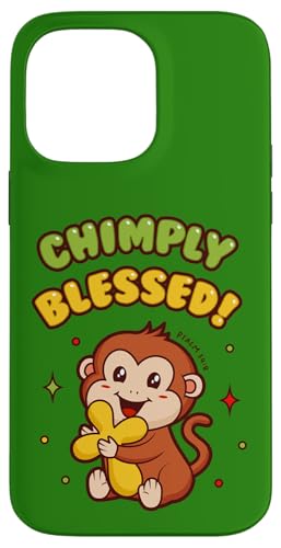 Chimly Blessed – PSALM 34:8 – christliches Geschenk – niedlicher Affe Hülle für iPhone 14 Pro Max von Transformed Design