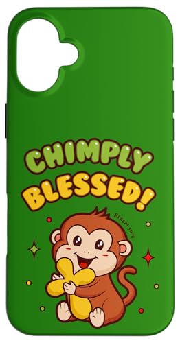 Chimly Blessed – PSALM 34:8 – christliches Geschenk – niedlicher Affe Hülle für iPhone 16 Plus Chimly Blessed – PSALM 34:8 – christliches Geschenk – niedlicher Affe Hülle für iPhone 16 Plus von Transformed Design