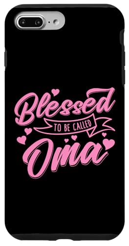Geschenkband mit Aufschrift "BLESSED TO BE CALLED OMA", rosa Herzen Hülle für iPhone 7 Plus/8 Plus Geschenkband mit Aufschrift "BLESSED TO BE CALLED OMA", rosa Herzen Hülle für iPhone 7 Plus/8 Plus von Transformed Design