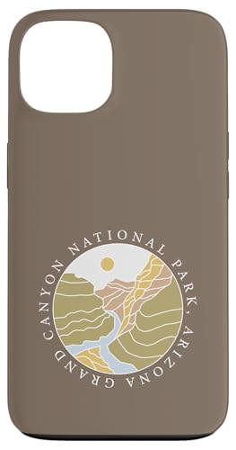 Grand Canyon Arizona – Sonne, Fluss, Sonnenuntergang – Linienkunst Hülle für iPhone 13 von Transformed Design