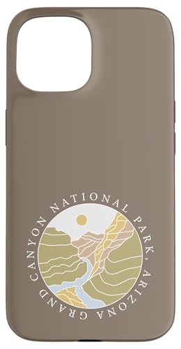 Grand Canyon Arizona – Sonne, Fluss, Sonnenuntergang – Linienkunst Hülle für iPhone 15 von Transformed Design