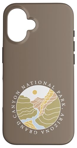 Grand Canyon Arizona – Sonne, Fluss, Sonnenuntergang – Linienkunst Hülle für iPhone 16 Grand Canyon Arizona – Sonne, Fluss, Sonnenuntergang – Linienkunst Hülle für iPhone 16 von Transformed Design