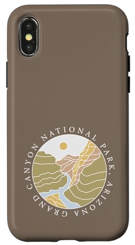 Grand Canyon Arizona – Sonne, Fluss, Sonnenuntergang – Linienkunst Hülle für iPhone X/XS Grand Canyon Arizona – Sonne, Fluss, Sonnenuntergang – Linienkunst Hülle für iPhone X/XS von Transformed Design