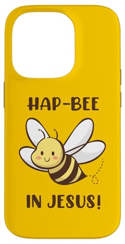 Happy Be in Jesus! - Süßes christliches Wortspiel - summende Biene - Geschenk Hülle für iPhone 14 Pro Happy Be in Jesus! - Süßes christliches Wortspiel - summende Biene - Geschenk Hülle für iPhone 14 Pro von Transformed Design