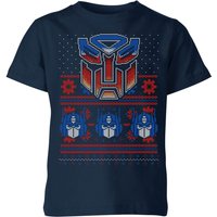 Autobots Classic Ugly Knit Kids' Christmas T-Shirt - Navy - 11-12 Jahre von Transformers