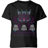 Decepticons Classic Ugly Knit Kids' Christmas T-Shirt - Black - 11-12 Jahre von Transformers