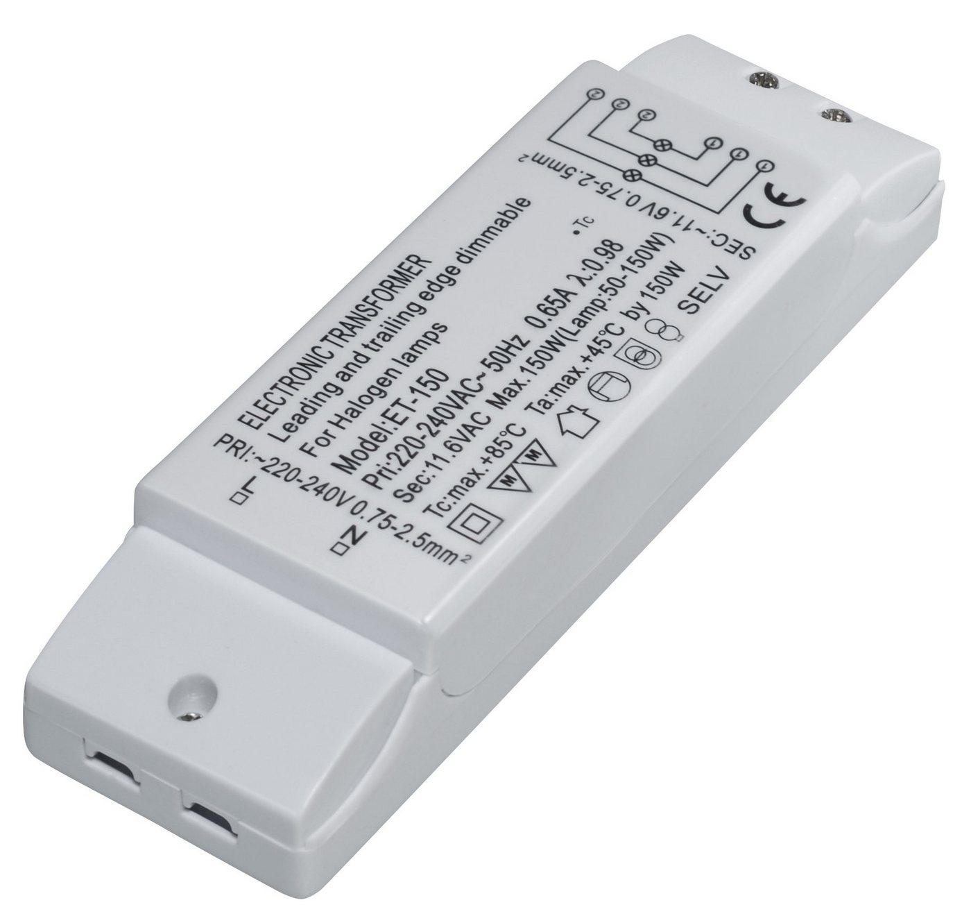 Transmedia Elektronischer Halogen-Trafo 230/12V/50-150W, Überlastungsschutz, Trafo von Transmedia