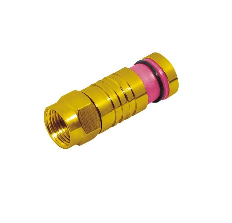 Transmedia F-Stecker für Kabel-Ø 6,8 mm F-Kompressionsstecker goldfarben, Farbe SAT-Kabel von Transmedia
