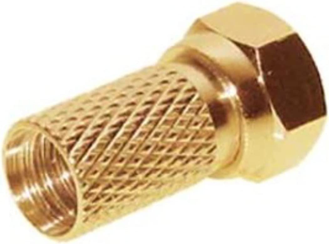 Transmedia F-Stecker für Kabeldurchmesser 6,7mm vergoldet, mit großer Mutter SAT-Kabel von Transmedia