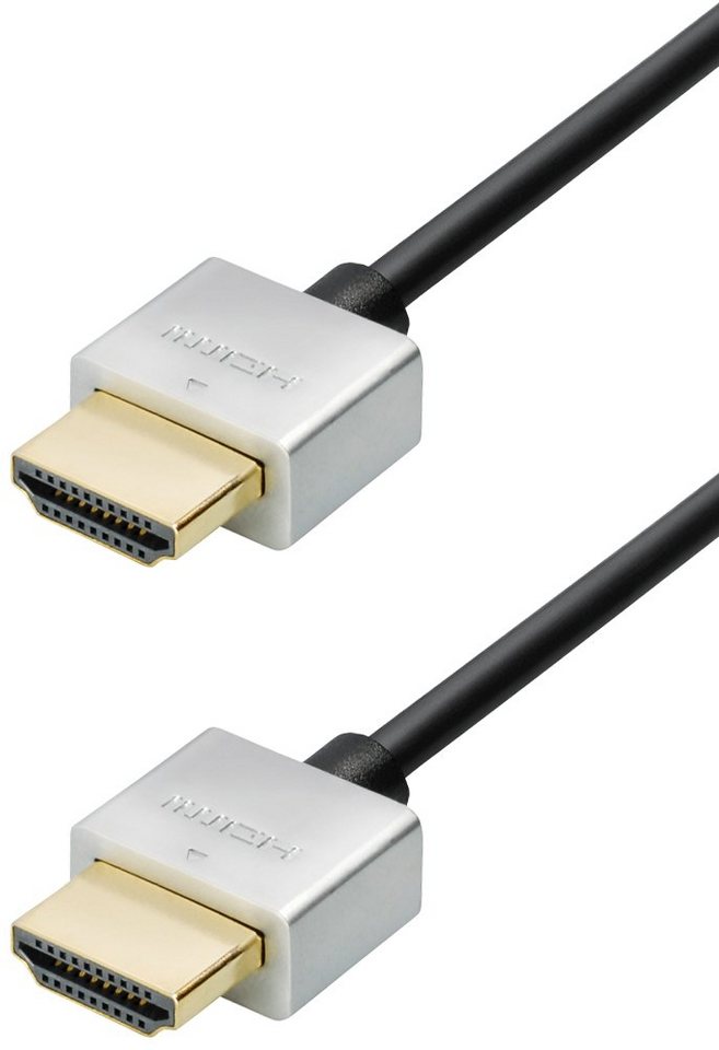 Transmedia High Quality Premium High Speed HDMI-Kabel mit Ethernet Metallstecker HDMI-Kabel von Transmedia
