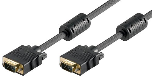 VGA Kabel High Class 15polig Stecker doppelt geschirmte Koax RGB Leitungen 10m mit Feritte von Transmedia