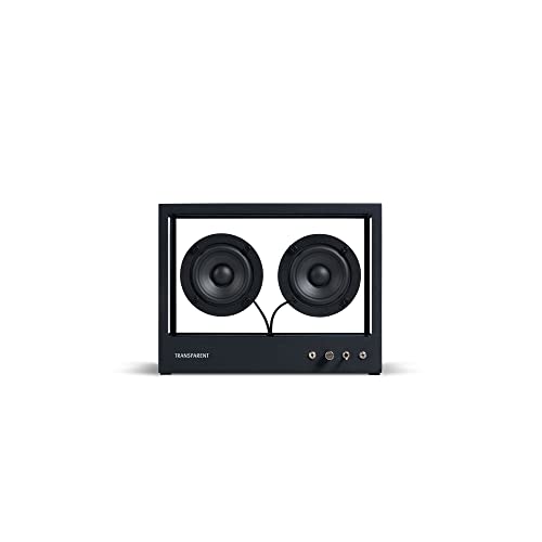 Transparent Bluetooth-Lautsprecher – Kristallklarer Klang, Jederzeit Aufrüstbar – Zeitloses Design aus Aluminium und Gehärtetem Glas – Bluetooth und Kabel – Schwarz von Transparent