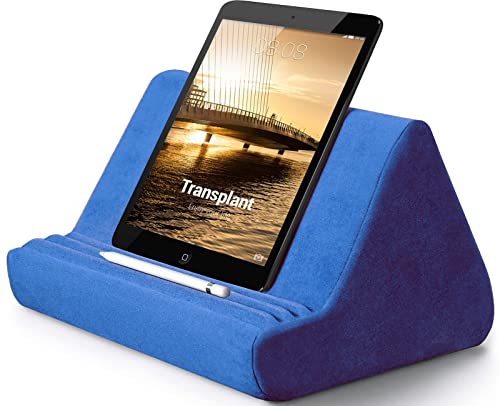 Weiches Tablet-Ständer mit Tasche, Tablet-Kissenständer, verstellbare 3 Betrachtungswinkel, Lazy Holder Ständer für Bett Sofa, kompatibel mit iPads Tablets, eReadern, Smartphones, Büchern (blau)… von Transplant