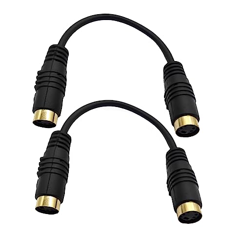 Traovien S-Video Mini-Din 4-polige Buchse auf Buchse, Stereo-Video-Adapterkabel für DVD-TV-Player, Laptops, Transfe-Kabel, 0,15 m, 2 Stück von Traovien