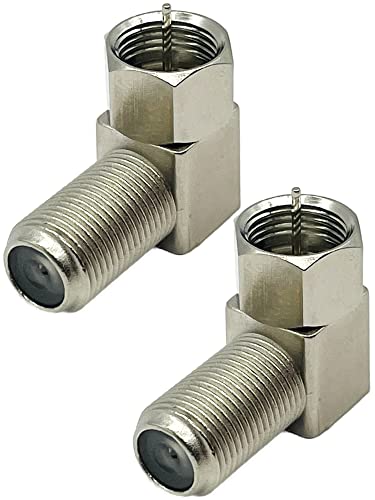 RR-Com - 𝐕𝐞𝐫𝐥𝐮𝐬𝐭𝐟𝐫𝐞𝐢𝐞 Sat-Winkelstecker 90 Grad (2X) - F-Stecker-Winkel mit 𝐝𝐢𝐜𝐤𝐞𝐫 & sicherer Überwurfmutter - Knick-Vermeidung von Traptix