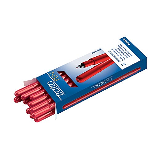 Tratto PEN Filzstifte (rot, 0,5 mm, Tinte auf Wasserbasis, 12 Stück) von Tratto