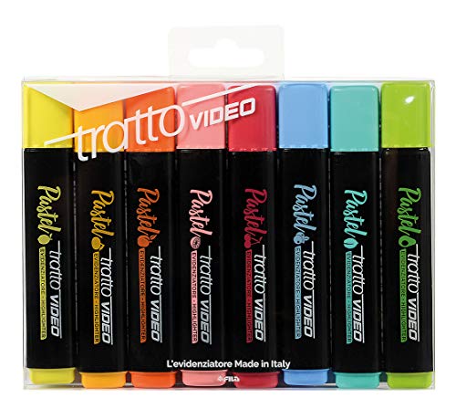Tratto Video Pastel Textmarker Pastel, mehrfarbig, 8 Stück von Tratto