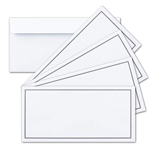 150x Trauer-Brief-Umschläge DIN Lang mit grauem Rahmen 110x220 mm Haftklebung ohne Fenster Trauer-Rand in Grau TrauerPapiere by Gustav NEUSER® von Trauer Papiere by GUSTAV NEUSER