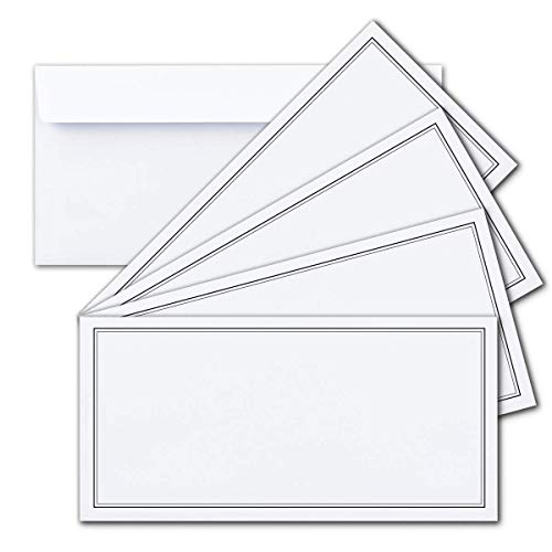 200x Trauer-Brief-Umschläge DIN Lang mit Doppel-Rahmen - 110 x 220 mm - Haftklebung ohne Fenster - Trauer-Rand in Schwarz - TrauerPapiere by GUSTAV NEUSER® von Trauer Papiere by GUSTAV NEUSER