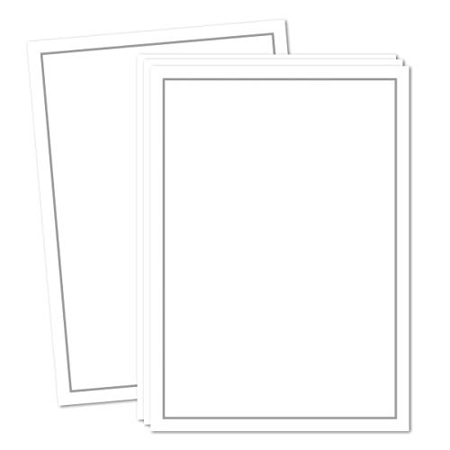 30x Trauerpapier DIN A4 Motiv: Trauerrand grau - Briefpapier Trauer 297 x 210 mm - 90 g/m² Kondolenz Papier - Trauer Papiere by GUSTAV NEUSER von Trauer Papiere by GUSTAV NEUSER