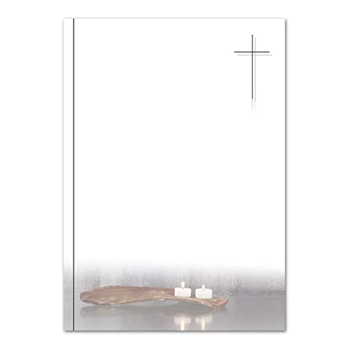 50x Trauerpapier DIN A4 Motiv: Kerzen auf altem Holz - Briefpapier Trauer 297 x 210 mm - 90 g/m² Kondolenz Papier - Trauer Papiere by GUSTAV NEUSER 50x Trauerpapier DIN A4 Motiv: Kerzen auf altem Holz - Briefpapier Trauer 297 x 210 mm - 90 g/m² Kondolenz Papier - Trauer Papiere by GUSTAV NEUSER von Trauer Papiere by GUSTAV NEUSER
