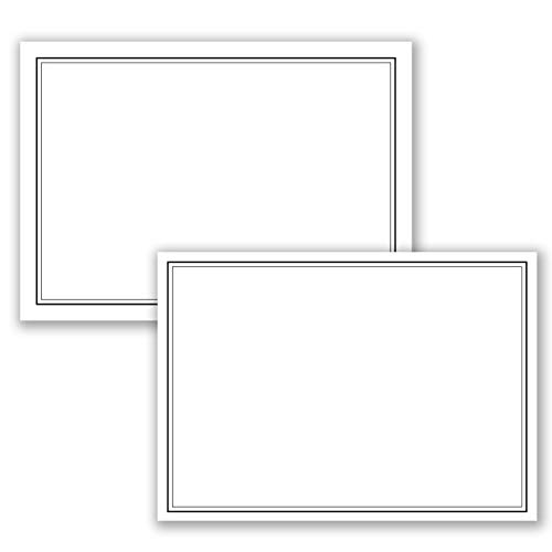 75 x Set Trauereinzelkarten DIN A6 + Trauerumschläge DIN C6 - Mit schwarzem Trauer-Doppelrahmen - 10,5 x 14,8 cm - bedruckbar - Kondolenz Set für Danksagung Trauer von Trauer Papiere by GUSTAV NEUSER