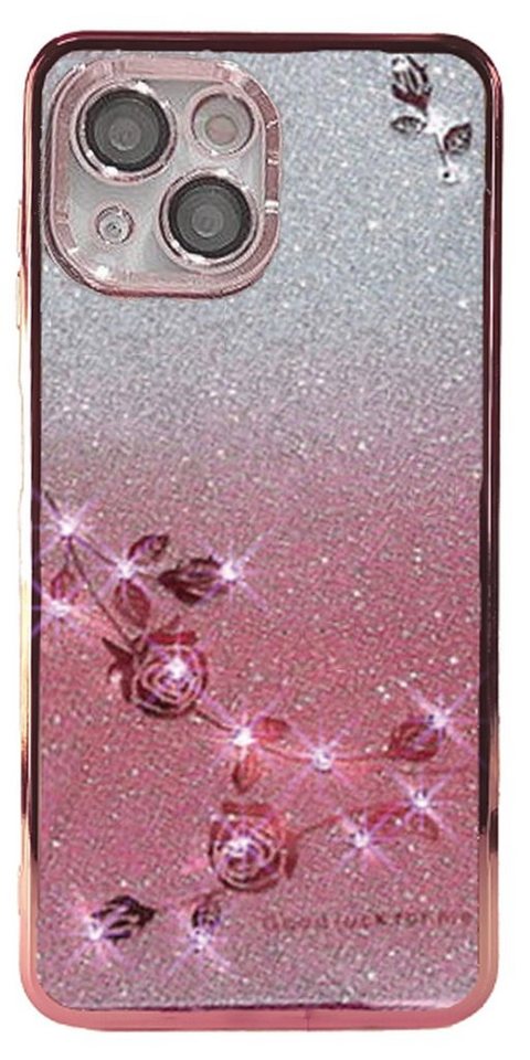 Traumhuelle Handyhülle GLITZER STRASS ROSE TPU HÜLLE Silikon Case Cover für iPhone 15, 14 Pro, Samsung A14 A34 A54 S23 Ultra S22 Plus S21 FE S24 A13 A23 A33 A52 A53 von Traumhuelle