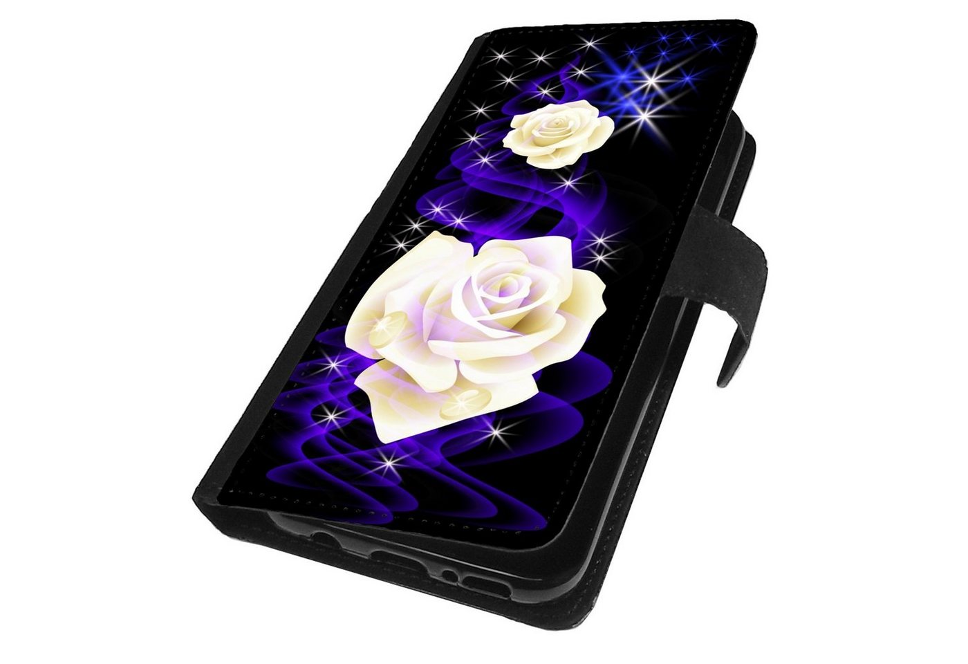 Traumhuelle Handyhülle MOTIV 298 Weiße Rose Schutz Hülle für Samsung Galaxy Handy, Handytasche Schutzhülle Flip Case Klapp Etui Cover Silikon von Traumhuelle