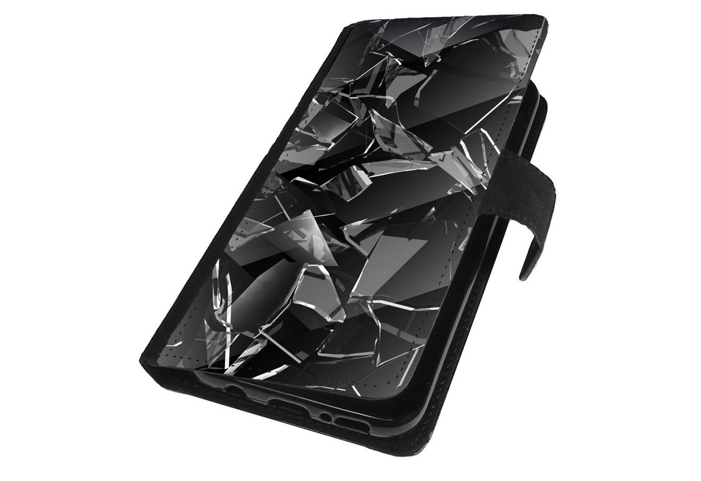 Traumhuelle Handyhülle MOTIV 342 Schwarz Grau Hülle für iPhone Xiaomi Google Huawei Motorola, Handy Tasche Schutz Etui Flip Case Klapp Hülle Cover Silikon von Traumhuelle
