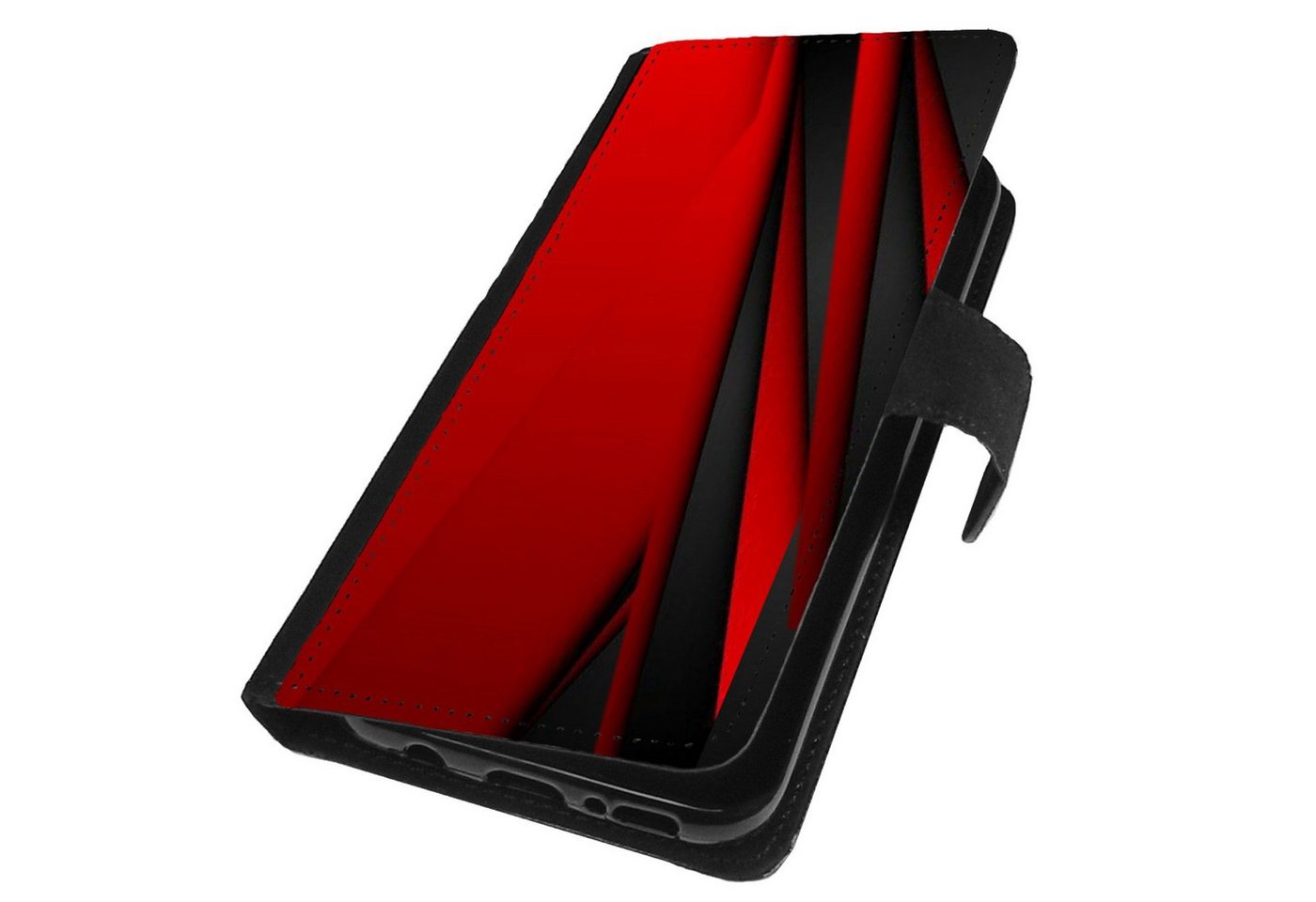 Traumhuelle Handyhülle MOTIV 403 Schwarz Rot Schutz Hülle für Samsung Galaxy Handy, Handy Tasche Schutz Etui Flip Case Klapp Hülle Cover Silikon von Traumhuelle
