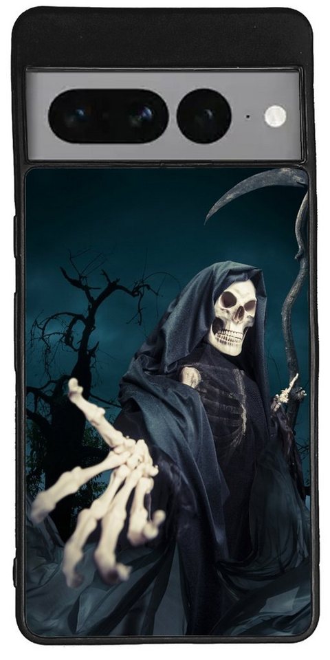 Traumhuelle Handyhülle TPU HÜLLE Silikon MOTIV 43 Case Cover Schutzhülle Backcover Etui, Sensenmann Handy Bumper Smartphone Rückschale Schwarz von Traumhuelle