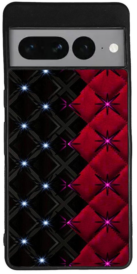 Traumhuelle Handyhülle TPU HÜLLE Silikon MOTIV 450 Case Cover Schutzhülle Backcover Etui, Rot Sterne Bild Handy Bumper Smartphone Rückschale Schwarz von Traumhuelle