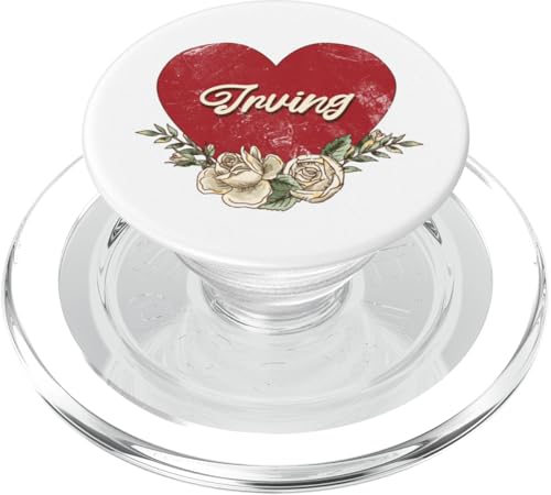 Irving Texas City USA Vintage Urlaub Herz Rosen PopSockets PopGrip für MagSafe Irving Texas City USA Vintage Urlaub Herz Rosen PopSockets PopGrip für MagSafe von Traveling USA Cities Retro Lover Valentine Gifts