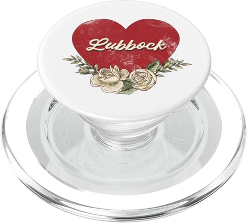 Lubbock Texas City USA Vintage Urlaub Herz Rosen PopSockets PopGrip für MagSafe Lubbock Texas City USA Vintage Urlaub Herz Rosen PopSockets PopGrip für MagSafe von Traveling USA Cities Retro Lover Valentine Gifts