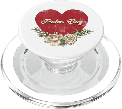 Palm Bay Florida City USA Vintage Urlaub Herz Rosen PopSockets PopGrip für MagSafe Palm Bay Florida City USA Vintage Urlaub Herz Rosen PopSockets PopGrip für MagSafe von Traveling USA Cities Retro Lover Valentine Gifts