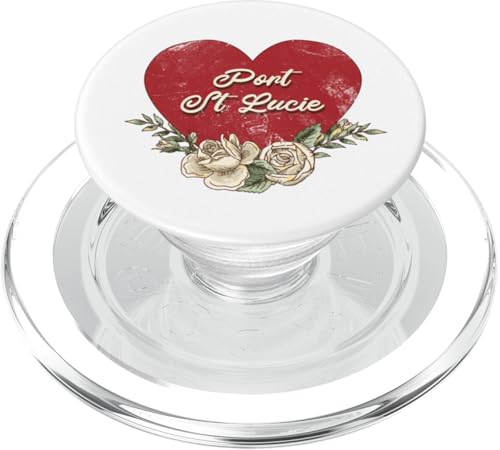 Port St. Lucie Florida City USA Vintage Urlaub Herz Rosen PopSockets PopGrip für MagSafe Port St. Lucie Florida City USA Vintage Urlaub Herz Rosen PopSockets PopGrip für MagSafe von Traveling USA Cities Retro Lover Valentine Gifts