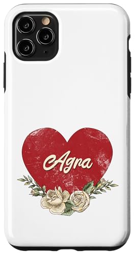 Agra India City Vintage Reise Urlaub Herz Rosen Hülle für iPhone 11 Pro Max von Traveling World Cities Retro Lover Valentine Gifts