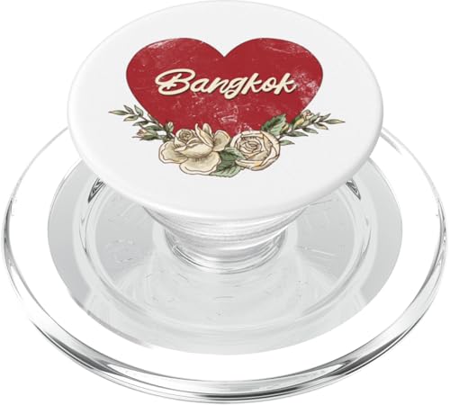Bangkok Thailand City Vintage Reise Urlaub Herz Rosen PopSockets PopGrip für MagSafe Bangkok Thailand City Vintage Reise Urlaub Herz Rosen PopSockets PopGrip für MagSafe von Traveling World Cities Retro Lover Valentine Gifts