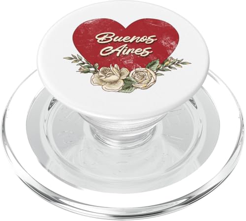 Buenos Aires Argentinien Stadt Vintage Reise Urlaub Herz PopSockets PopGrip für MagSafe von Traveling World Cities Retro Lover Valentine Gifts