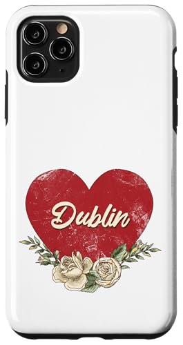 Dublin Irland City Vintage Reise Urlaub Herz Rosen Hülle für iPhone 11 Pro Max von Traveling World Cities Retro Lover Valentine Gifts
