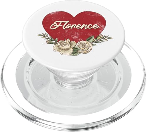 Florenz Italien Stadt Vintage Reise Urlaub Herz Rosen PopSockets PopGrip für MagSafe von Traveling World Cities Retro Lover Valentine Gifts