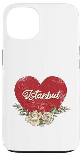 Istanbul Türkei Stadt Vintage Reise Urlaub Herz Rosen Hülle für iPhone 13 von Traveling World Cities Retro Lover Valentine Gifts