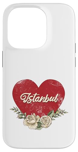 Istanbul Türkei Stadt Vintage Reise Urlaub Herz Rosen Hülle für iPhone 14 Pro von Traveling World Cities Retro Lover Valentine Gifts
