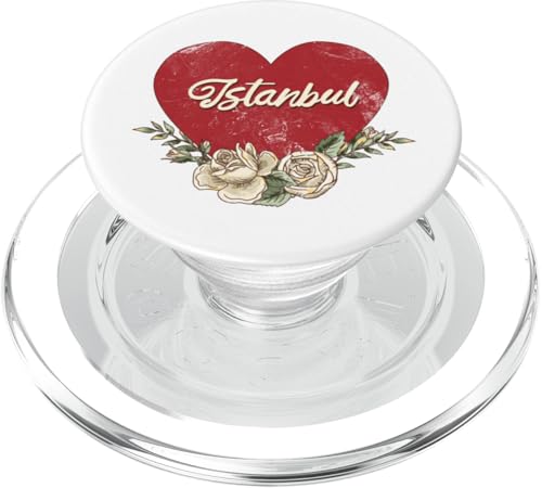 Istanbul Türkei Stadt Vintage Reise Urlaub Herz Rosen PopSockets PopGrip für MagSafe von Traveling World Cities Retro Lover Valentine Gifts