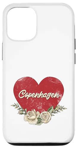 Kopenhagen Dänemark Stadt Vintage Reise Urlaub Herz Rosen Hülle für iPhone 12/12 Pro von Traveling World Cities Retro Lover Valentine Gifts