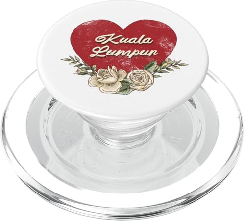Kuala Lumpur Malaysia City Vintage Reise Urlaub Herz PopSockets PopGrip für MagSafe von Traveling World Cities Retro Lover Valentine Gifts