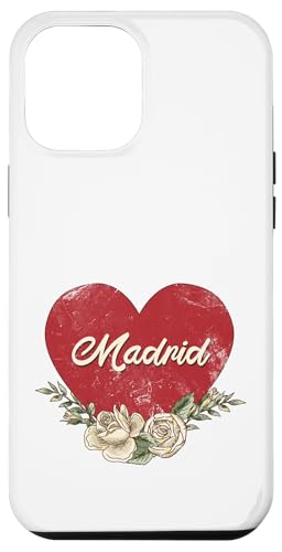 Madrid Spanien Stadt Vintage Reise Urlaub Herz Rosen Hülle für iPhone 12 Pro Max von Traveling World Cities Retro Lover Valentine Gifts