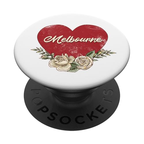 Melbourne Australia City Vintage Reise Urlaub Herz Rosen PopSockets Klebender PopGrip Melbourne Australia City Vintage Reise Urlaub Herz Rosen PopSockets Klebender PopGrip von Traveling World Cities Retro Lover Valentine Gifts