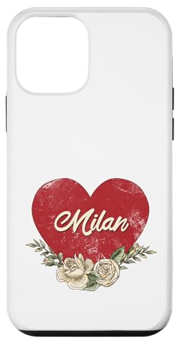Milan Italien Stadt Vintage Reise Urlaub Herz Rosen Hülle für iPhone 12 mini von Traveling World Cities Retro Lover Valentine Gifts