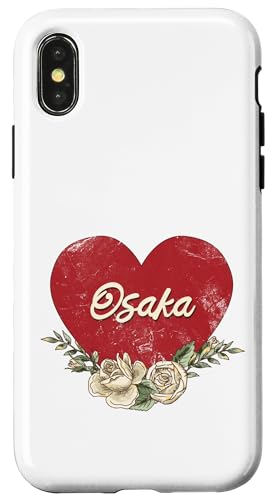 Osaka Japan City Vintage Reise Urlaub Herz Rosen Hülle für iPhone X/XS Osaka Japan City Vintage Reise Urlaub Herz Rosen Hülle für iPhone X/XS von Traveling World Cities Retro Lover Valentine Gifts